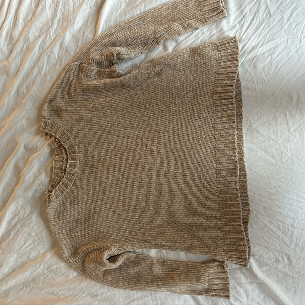 Aerie Beige/Tan/Cream Crew Neck Sweater